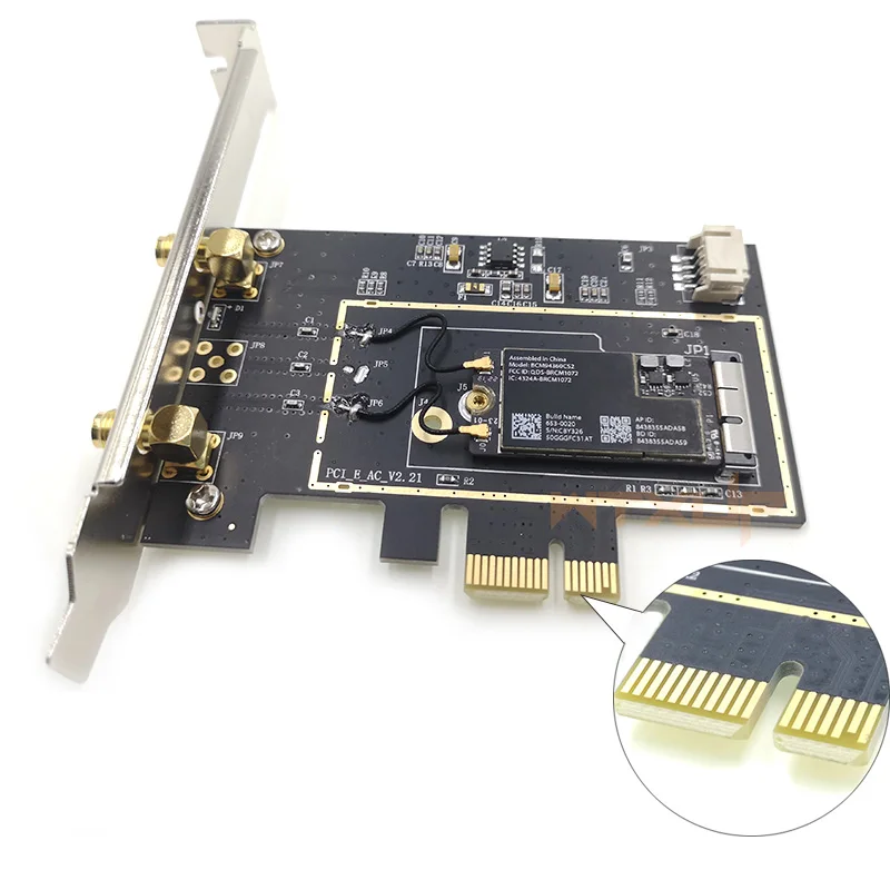 Беспроводной адаптер BCM94360CS2 для ПК PCIe 1X Bluetooth двухдиапазонный Wi-Fi карт 2 антенны 6