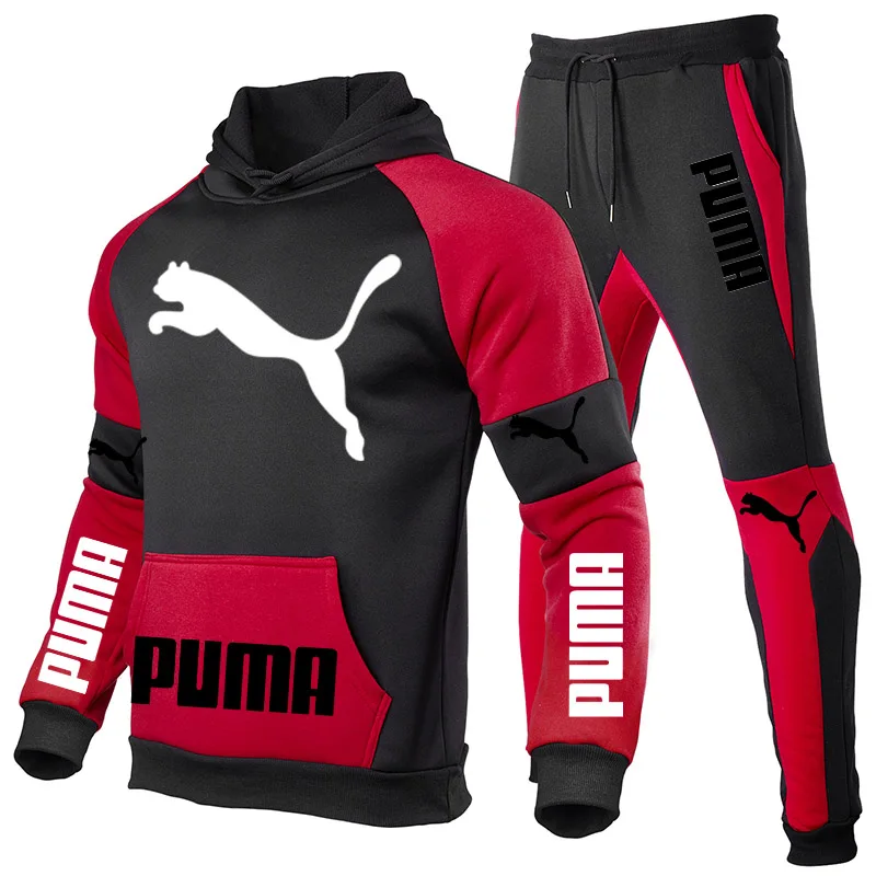 

New Autumn Winter Tracksuit Men Two Piece Set Hoodie and Pants Casual Sportswear Jogging Fitness Pullover 2020