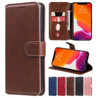leather simple phone case for apple iphone 13 12 mini 11 pro x xr xs max 6 6s 7 8 plus se 2020 5s wallet card protect cover d27e