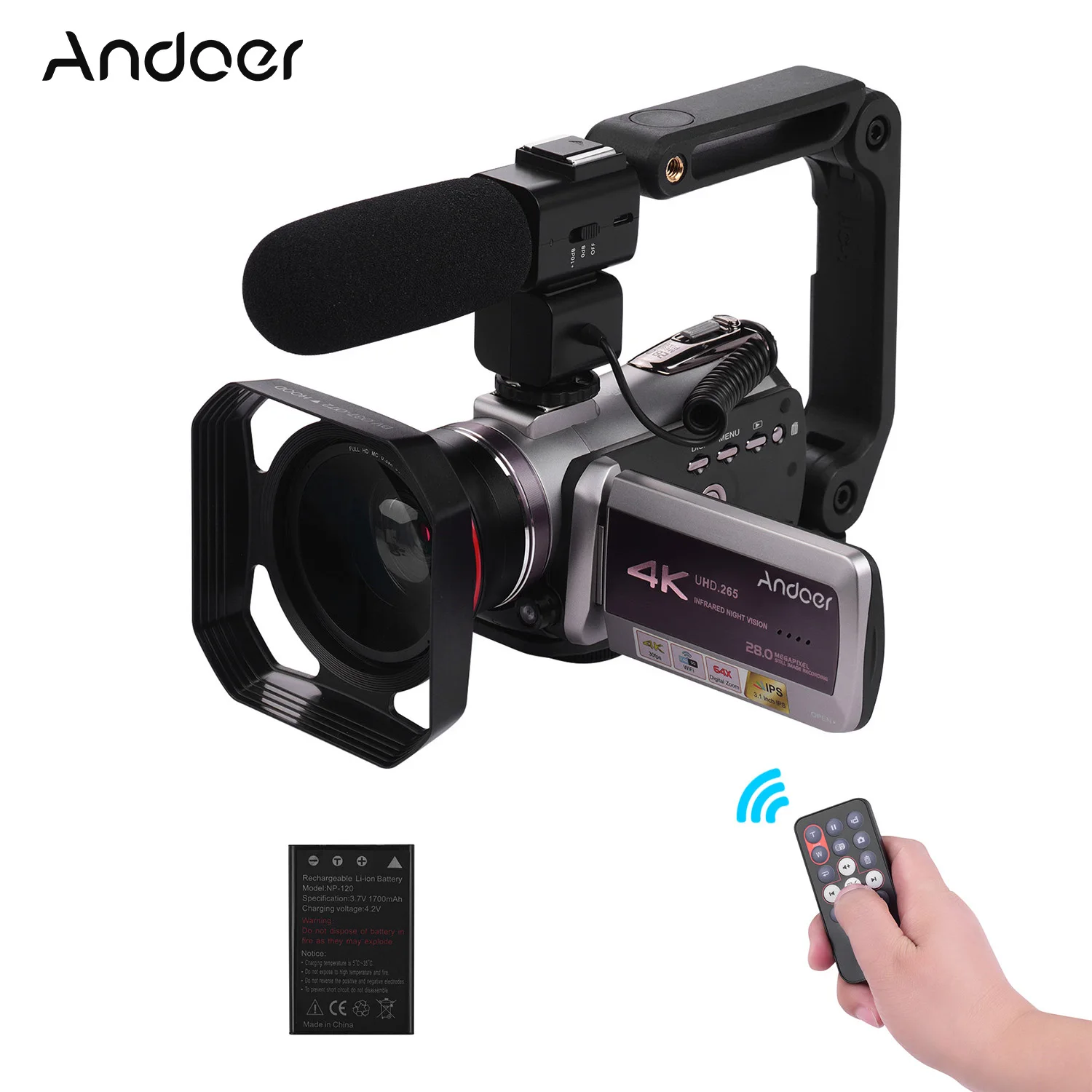 Andoer HDV AZ50 Портативный настоящий 4K 30FPS цифровая камера с Wi Fi для видео Камера