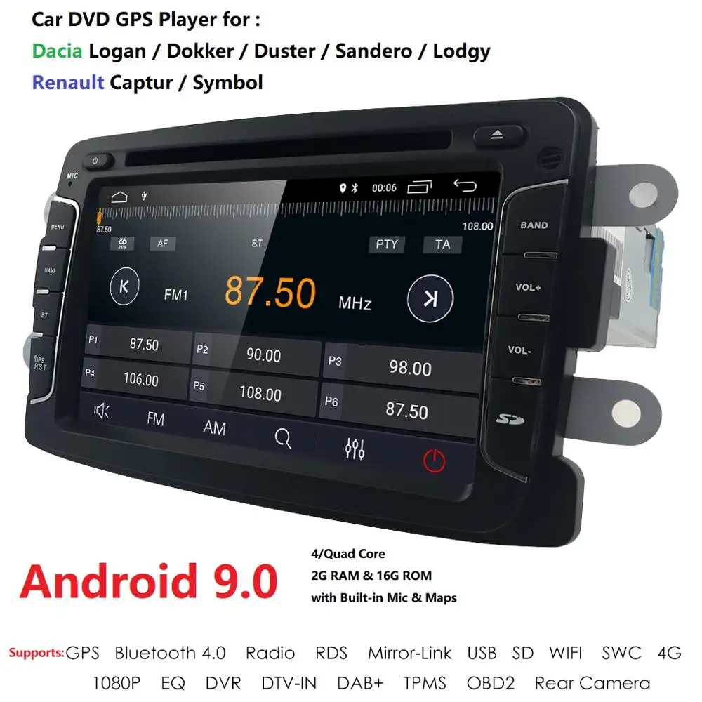 Hizpo емкостный экран gps Навигатор Радио для Dacia Renault Duster Logan Sandero автомобильный DVD центральный Кассетный плеер