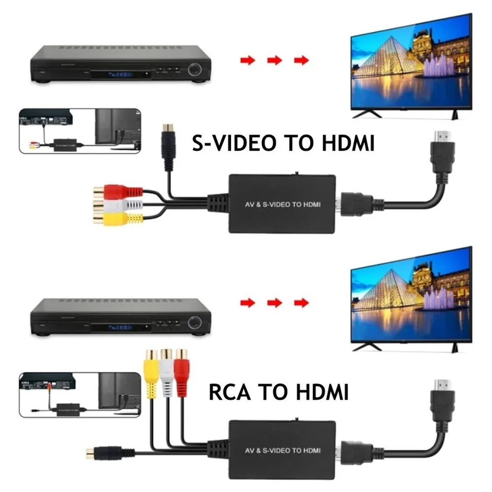 PzzPss RCA /AV SVIDEO к HDMI-совместимый адаптер для DVD HD TV STB совместимый с PS2/PS3 720P /1080P AV