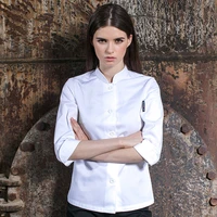 2020 spring white catering cook shirts restaurant chef jackets unisex long sleeve white chef coat