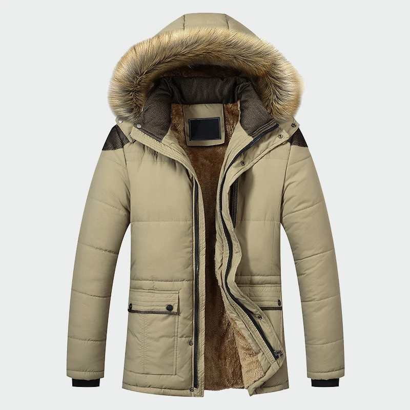 Winter Windbreaker Cotton Jackets Coats Men Casual Slim Thick Warm Hooded Parkas Coats Men Long Waterproof Overcoats 5XL