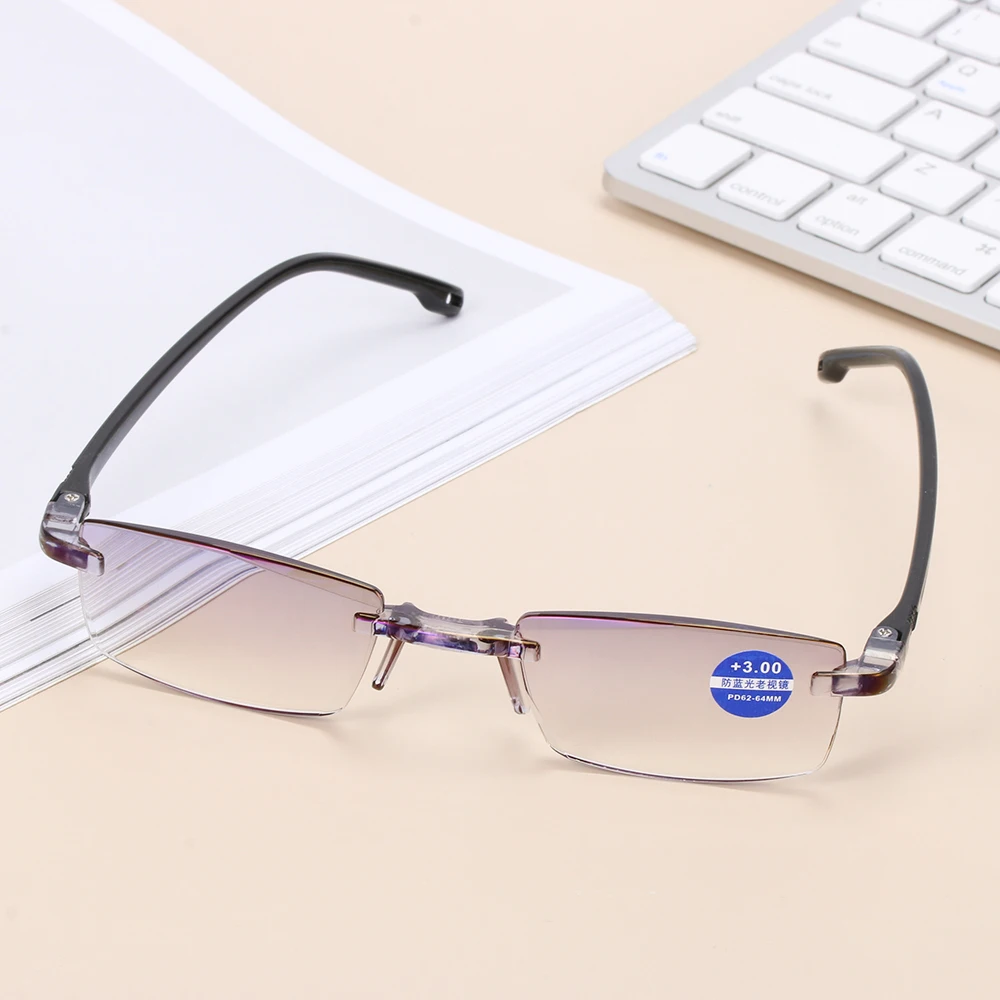 1 шт. унисекс ультралегкие очки без оправы Алмазная огранка для чтения защита от