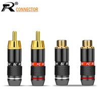 10pc5pair rca connector gold plated rca male plug female jacks adapter for up to 6mm cable videoaudio wire