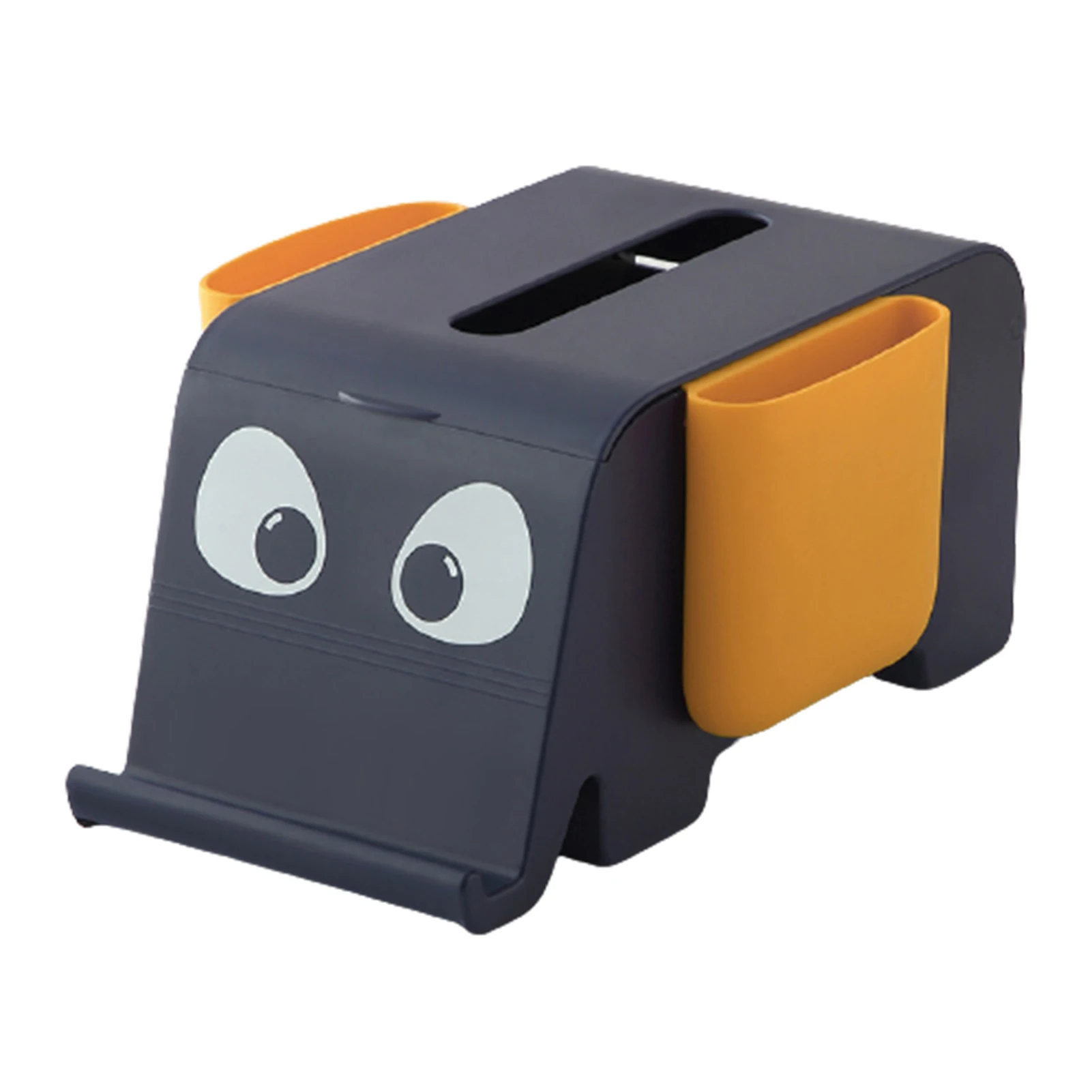 

Tissue Napkin Holder Box with Phone Stand & Remote Control Cells Multifunctional Desktop Remote Office Stationery Organizer
