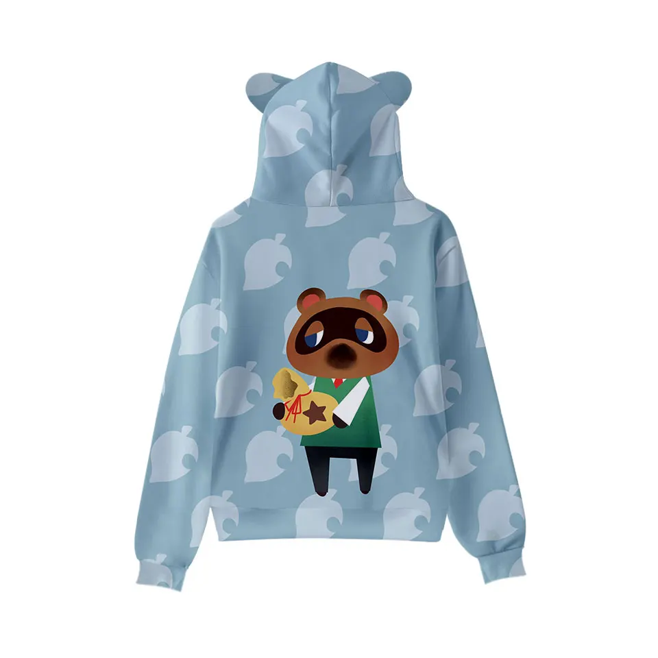 

Hot 3D Printed Animal Crossing Cute Cat Ears Hoodies Sweatshirts Fashion Kids Hooded Casual Autumn Boys Girls Cartoon Pullovers