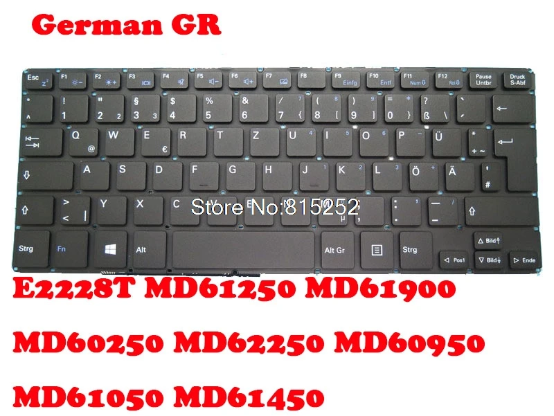 

Laptop Keyboard For MEDION AKOYA E2228T MD61250 MD61900 MD60250 MD62250 MD60950 MD61050 MD61450 German GR/Swiss SW Black