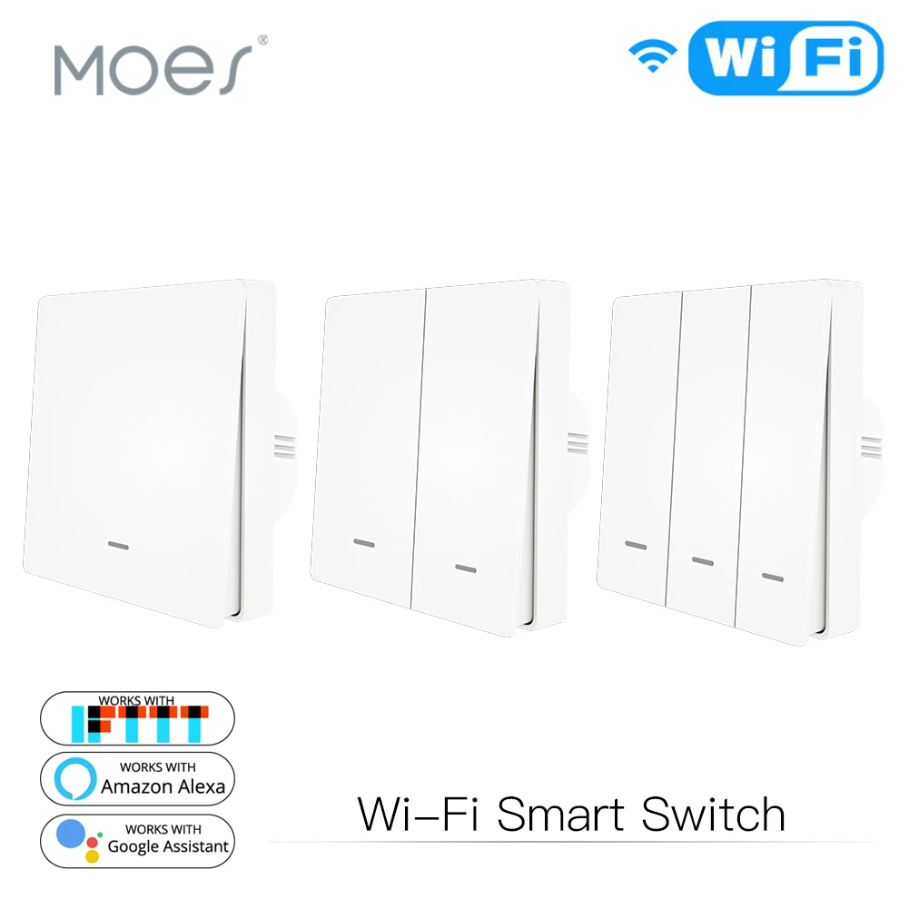 Умный переключатель с Wi Fi 1/2/3 клавиш светильник поддержкой Alexa и Google