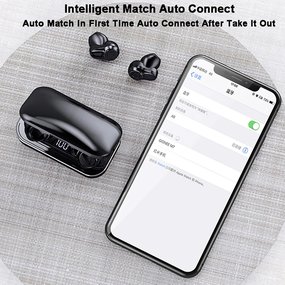 TWS, Bluetooth наушники, стерео звук, беспроводные наушники, Bluetooth 5,0, HD вызов, беспроводная Bluetooth гарнитура с 3500 мАч, внешний аккумулятор