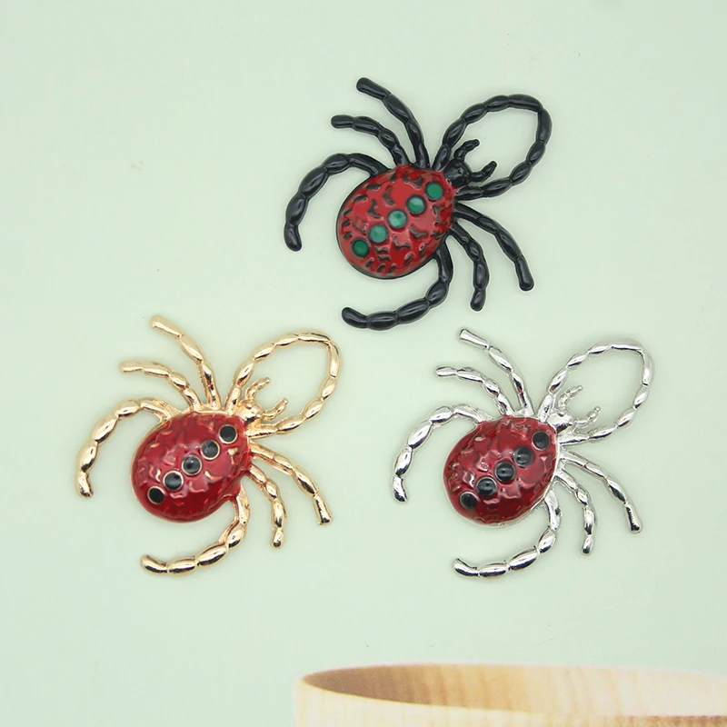 

Эмалевые украшения на Хэллоуин 5 шт./лот, подвеска-паук Savour для изготовления ювелирных изделий, аксессуары для ожерелья, браслета, 38*40 мм