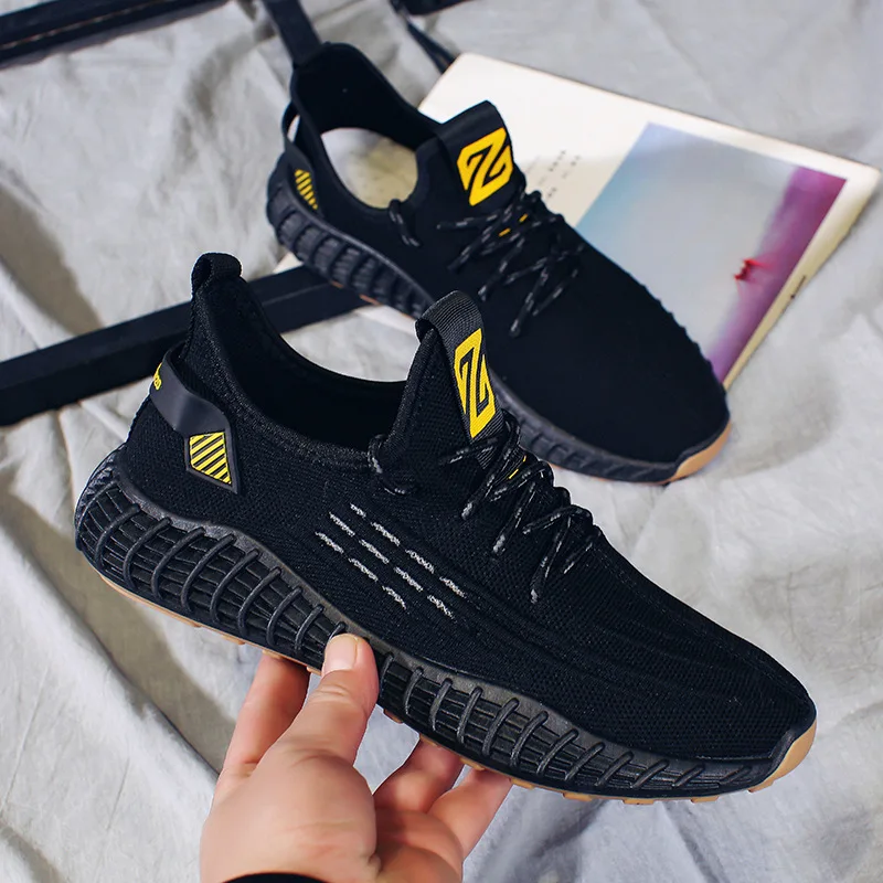 

Popular Summer 4D Printing Flying Woven Men's Shoes Coconut Shoes Cool Color Jelly Bottom Trendy Shoes Breathable Sneakers 2020