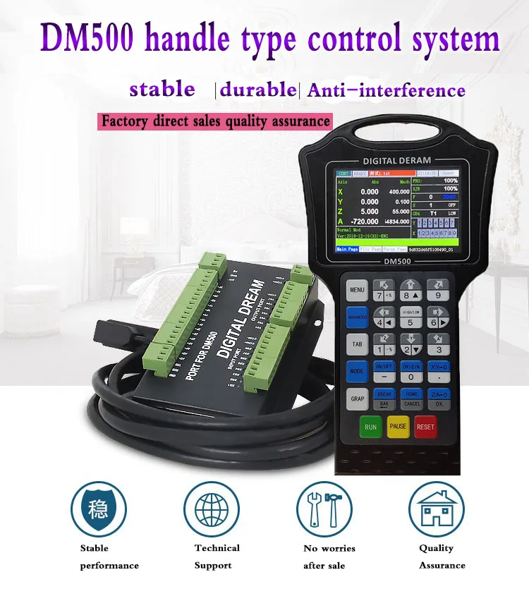 

heat! m150 CNC handle motion controller DM500 3/4 axis 500KHz pulse U disk to read G-CODE, used for stepping motor CNC engraving