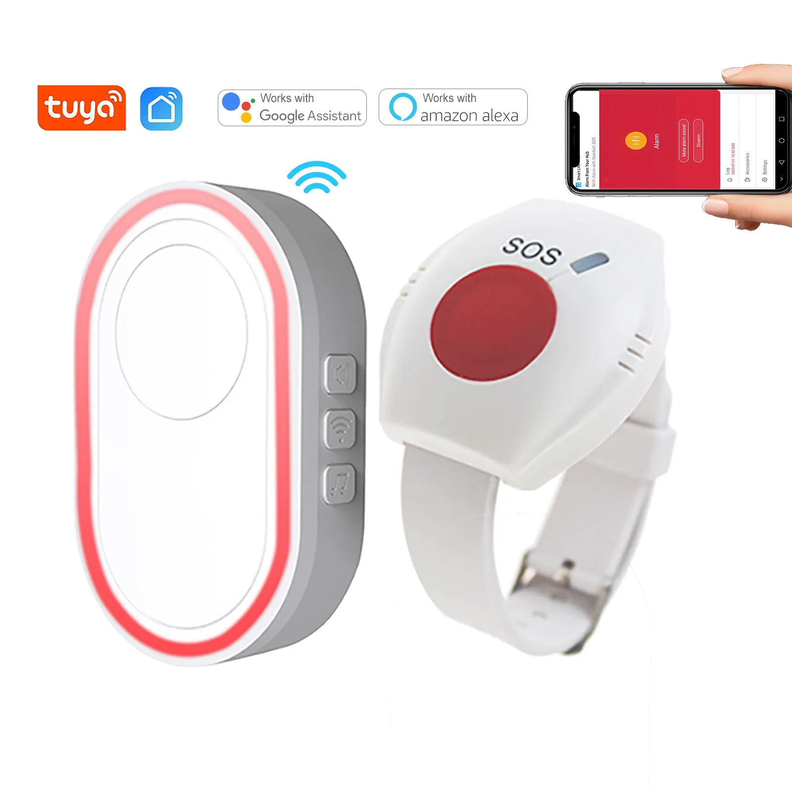 New WIFI Panic Button for Elderly Alarm RF 433mhz SOS Bracelet Emergency Wireless Watch Call Old People Android IOS APP
