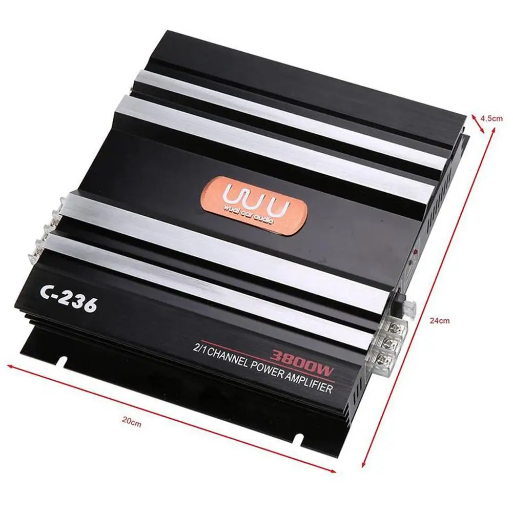 

Car Amplifier Black Aluminum Alloy High-power Car Stereo Car Audio Amplifier 300W Car Amplifier Push Bass