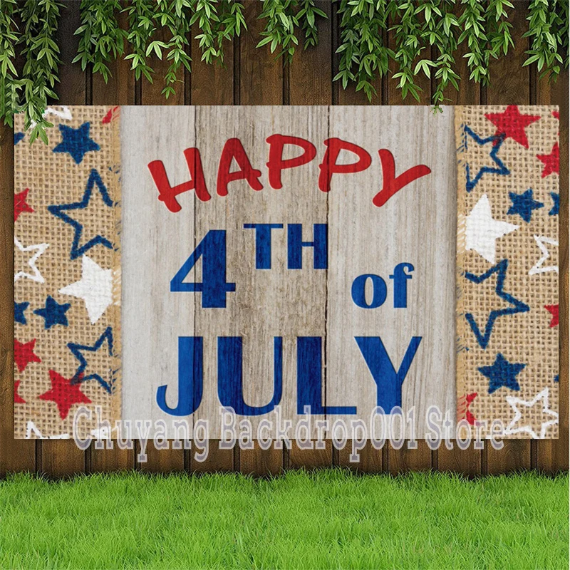 Happy 4th Of July Wood Board Photography Backdrops Newborn Baby Shower Independence Day Holiday Cheers Photo Backgrounds Vinyl