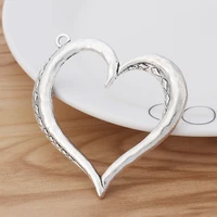 2 pieces tibetan silver hollow heart charms pendants for necklace jewellery making findings 57x53mm