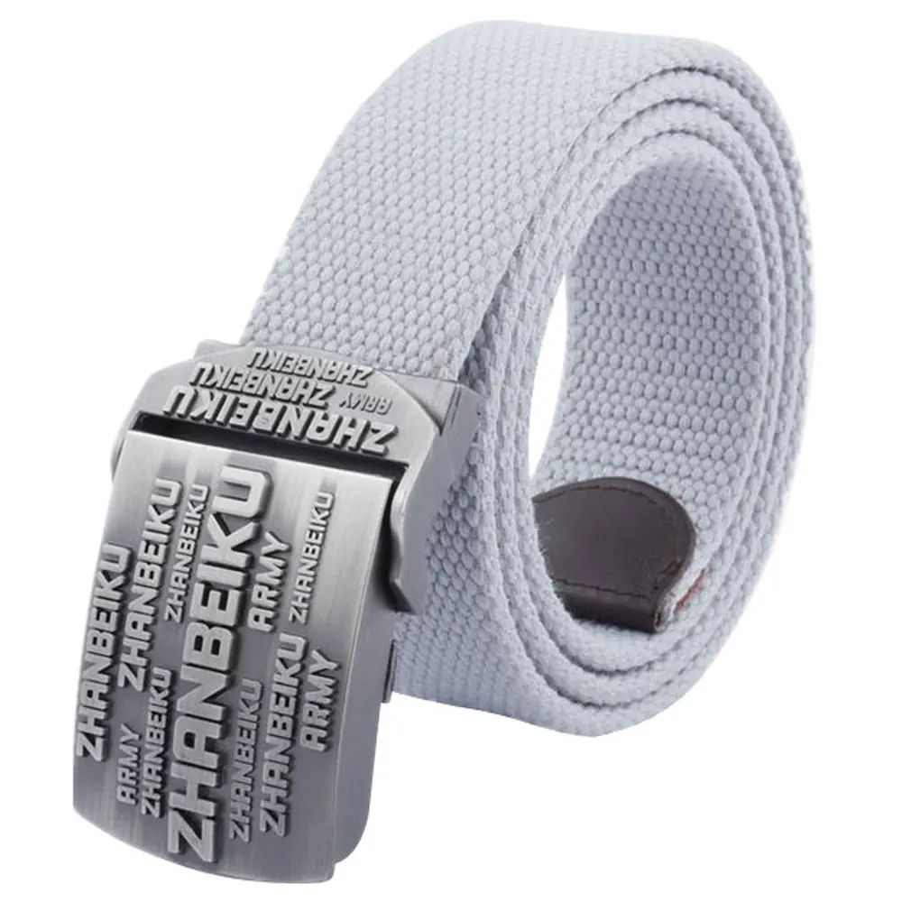 Style3 Gray Мужской ремень, уплотненный холст, Нью-Йорк щит, ремни, военный пояс, армейский тактический ремень, высокое качество, ремень 110, 140 см, 10 цветов - Цвет: Style3 Gray