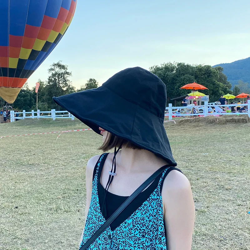 Панама женская складная с широкими полями однотонная из мягкого хлопка в