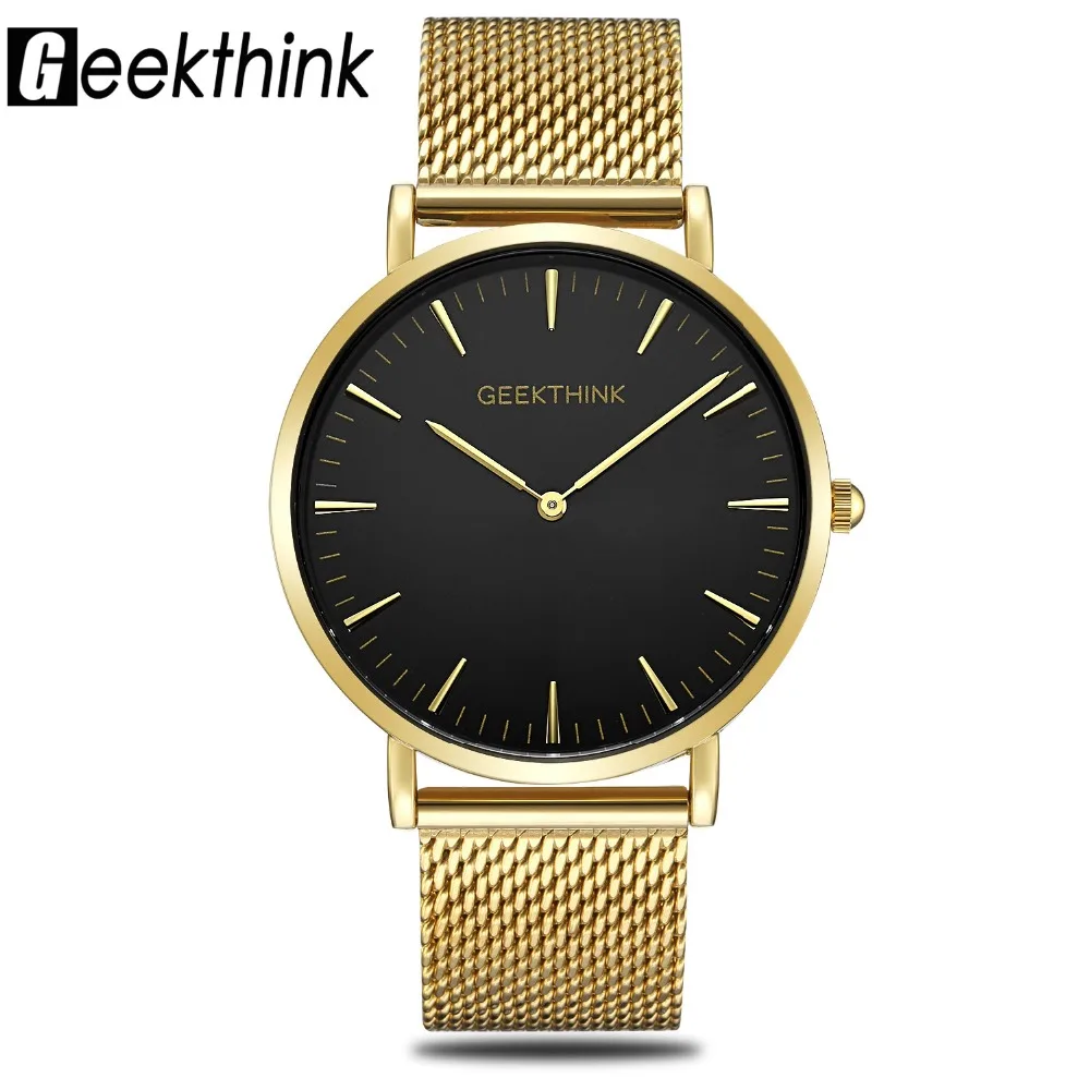 Топ люксовый бренд кварцевые часы мужские золотые черные повседневные Японские