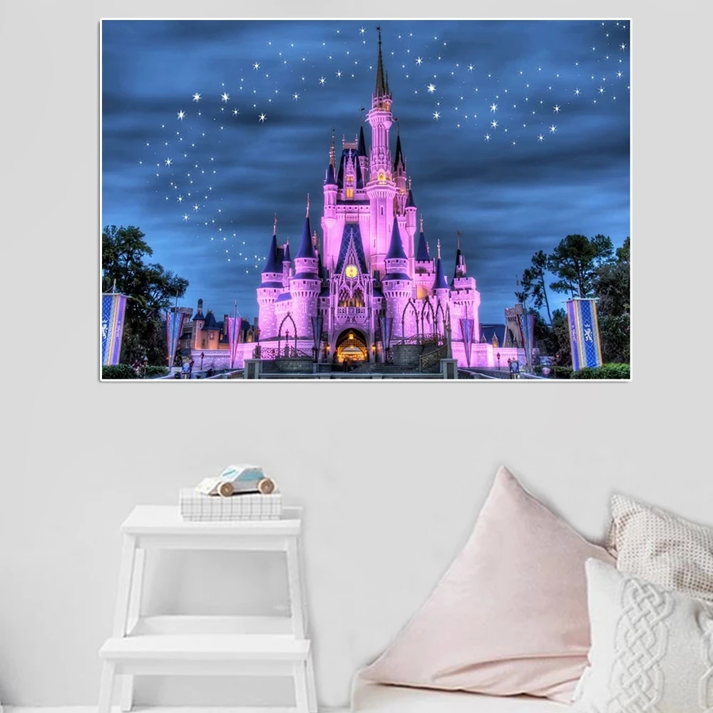 

Wall Art Castle Modular Magic Park Canvas Pictures Home Decoration Painting Printed Disney Poster Living Room Cuadros No Frame