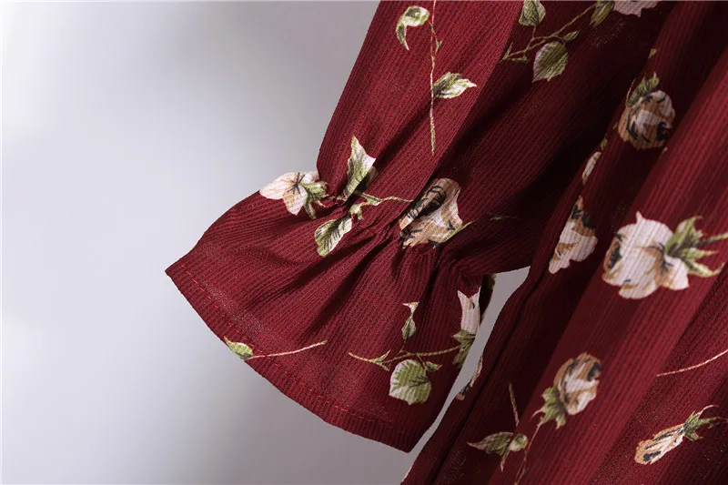 Корейская черная рубашка Vestidos для офиса в горошек, винтажные осенние платья, Женское зимнее платье, миди платье с цветочным рисунком и длинным рукавом для женщин