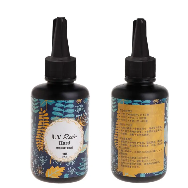 

UV Resin DIY Epoxy Resin Handmade Jewelry Making Curing Hard Glue Quick Dry Safe Non Toxic Transparent Solidify 100g 50PE