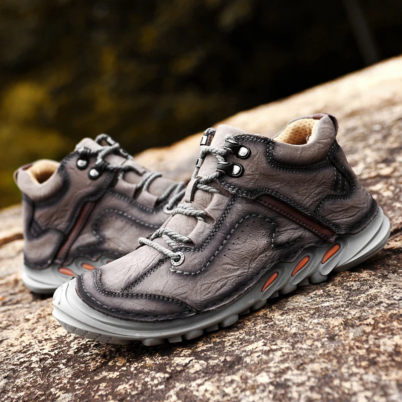 

Мужские туфли-оксфорды из натуральной кожи, с высоким верхом, Нескользящие, в стиле ретро