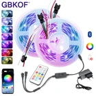 Светодиодные ленты светильник s индивидуально адресуемых WS2811 RGB 5050 Светодиодный светильник с Bluetooth Управление и DC 12V Питание для Спальня