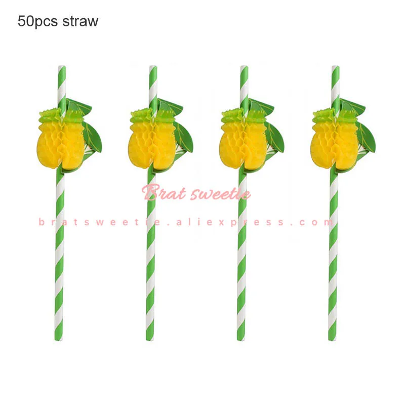 50pc pineapple straw Гавайские вечерние ожерелья с гавайским ожерельем, платье, юбка для стола, гирлянда с фламинго для девочек, аксессуары для дня рождения - Цвет: 50pc pineapple straw