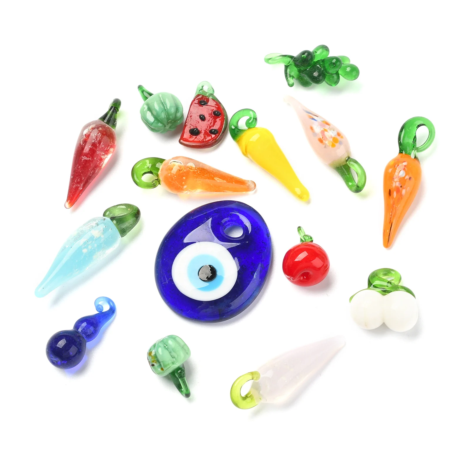 

1 Pack Fruit Lampwork Glass Beads Vegetable Loose Spacer Beads For DIY Beading Bracelet Earrings Jewelry Making Random Mixed