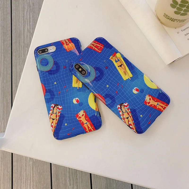 Смешной Рисунок сетка синий чехол для телефона iPhone 6 6s 7 8 Plus X Xs XR Max ТПУ Мягкая
