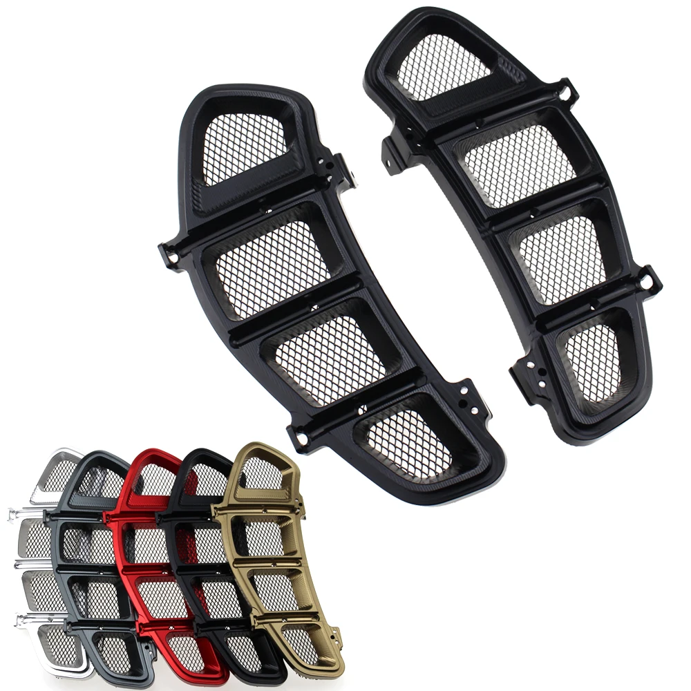 

Pair Motorcycle CNC Radiator Guard Protector Bezel Cover Grille For VESPA GTS 250 300 GTV HPE