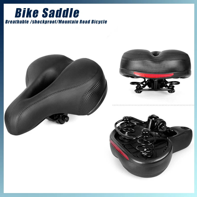 Седло для горного велосипеда дышащее амортизирующее кожаное седло с большой