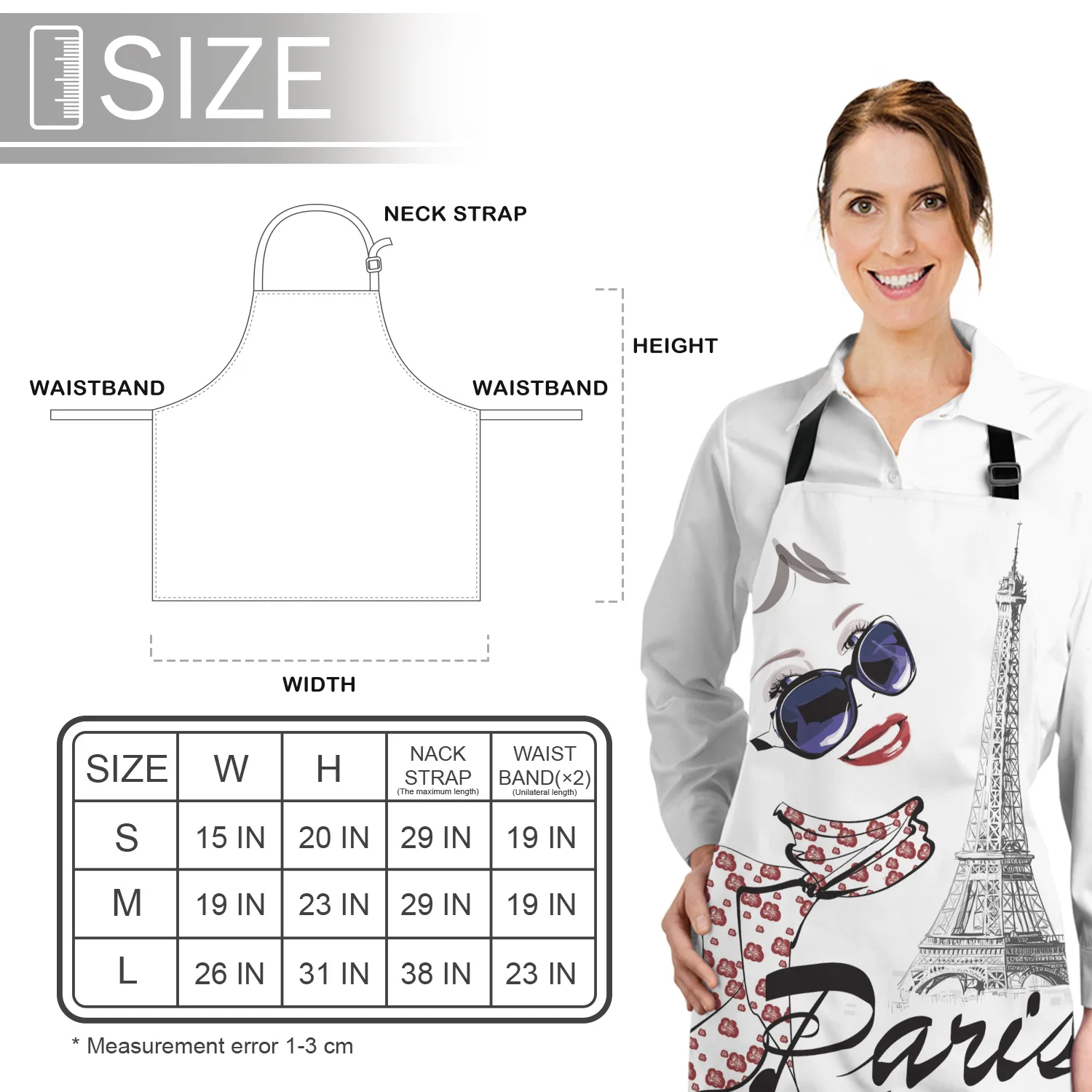 Красивая девушка Париж башня очки юбка искусство Европа узор кухня фартук для