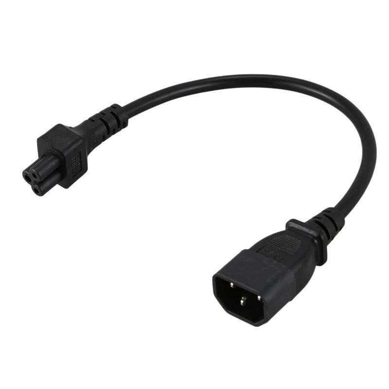 IEC 320 C14 папа к C5 Женский Кабель-адаптер 25 см 3 Pin Клевер лист черный | Компьютеры и