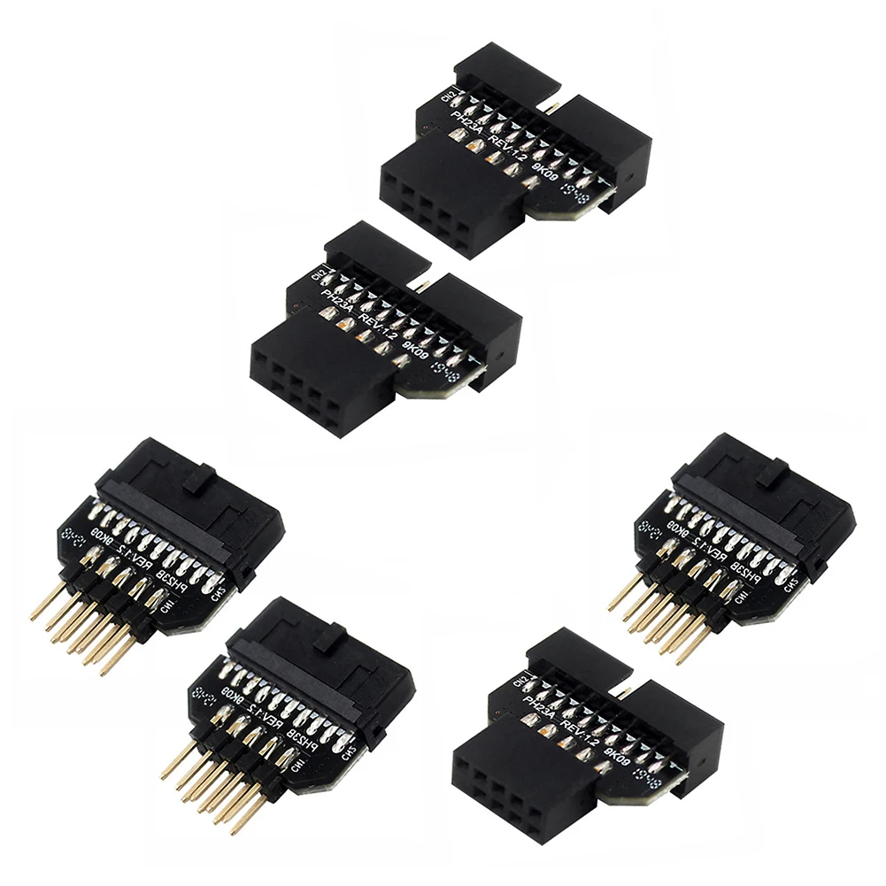 

Motherboard USB2.0 9-pin to USB3.0 19pin front panel plug-in connector USB 3.0 19/20pin to USB 2.0 9pin conversion adapter Hot