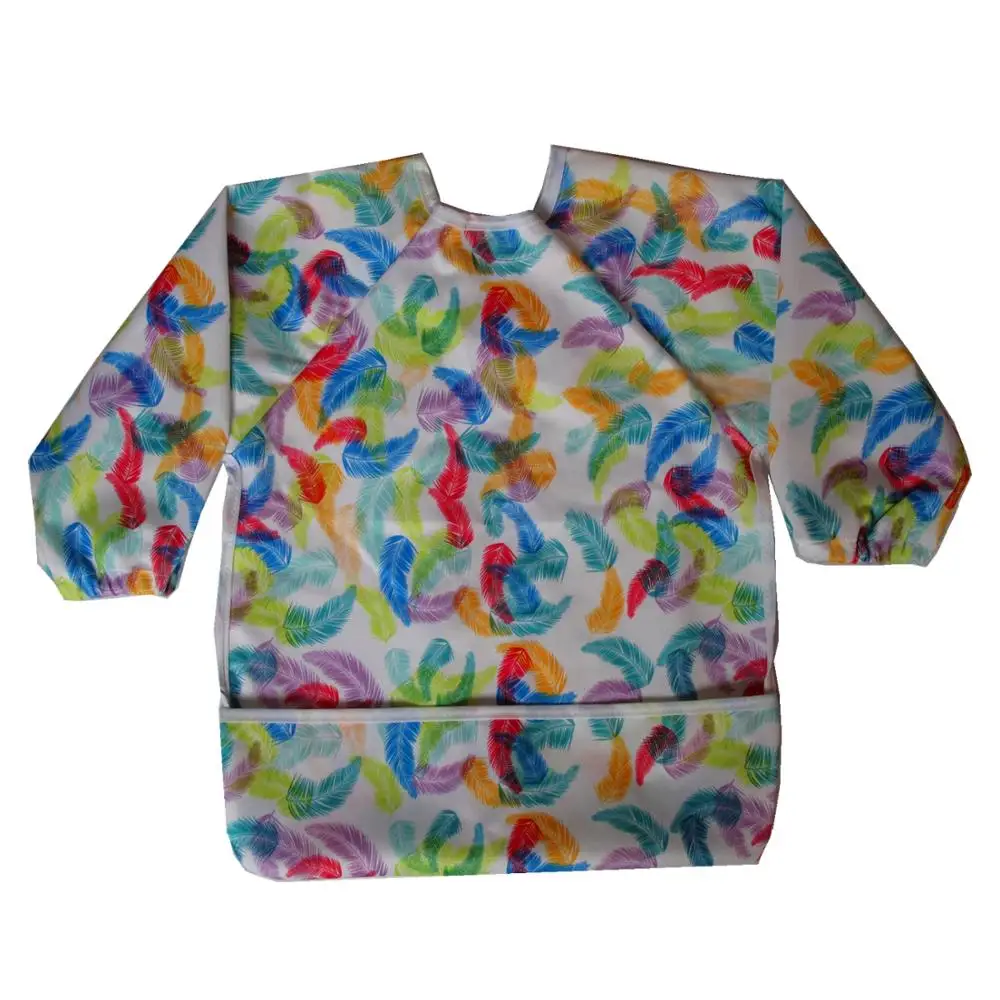 Пелёнка/фартук/полотенце для детей JUTESK с длинными рукавами и карманом для детей от 1 до 3 лет водонепроницаемая и стиральная (1 штука) на.