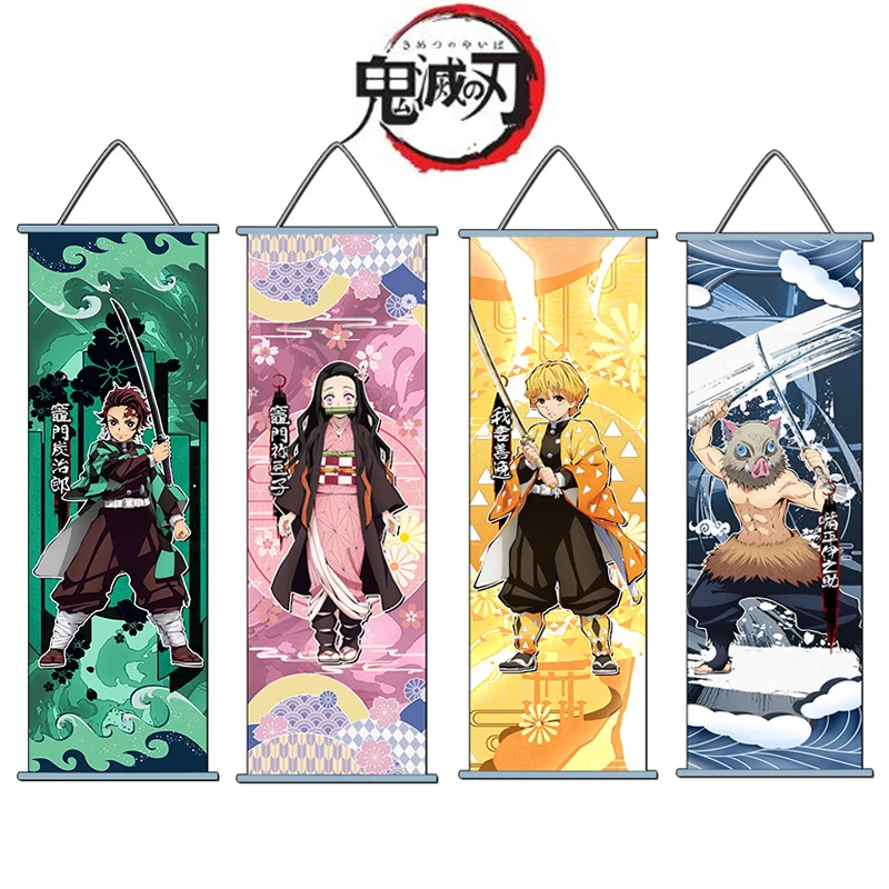 

Anime Demon Slayer Kimetsu no Yaiba Poster Mo Dao Zu Shi Hanging Scroll Painting Tanjirou Nezuko Hanging Picture Home Decoration