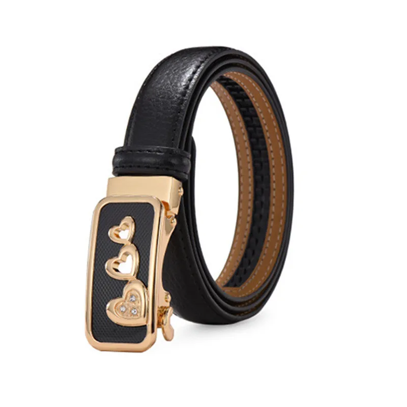 Женский ремень из натуральной кожи с автоматической пряжкой и сердечком 2019 |