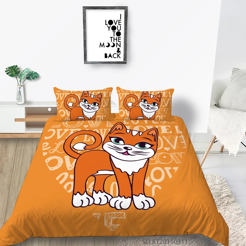

Sunshine New Bedding Set Funny Cartoon Printing King Size Super Soft Breathable Duvet Cover Set Modern Home Bed Set
