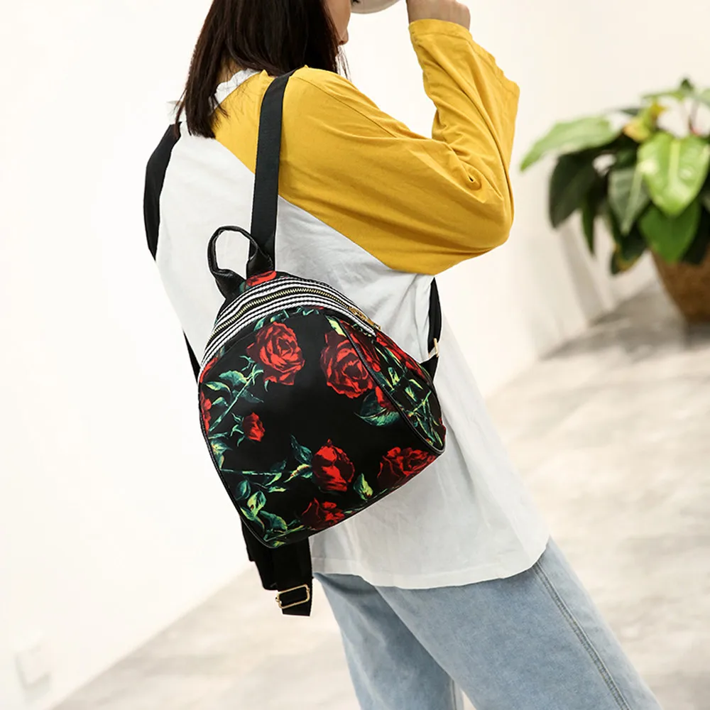 25 # простой женский рюкзак с милым принтом кожаный на шнурке сумки для