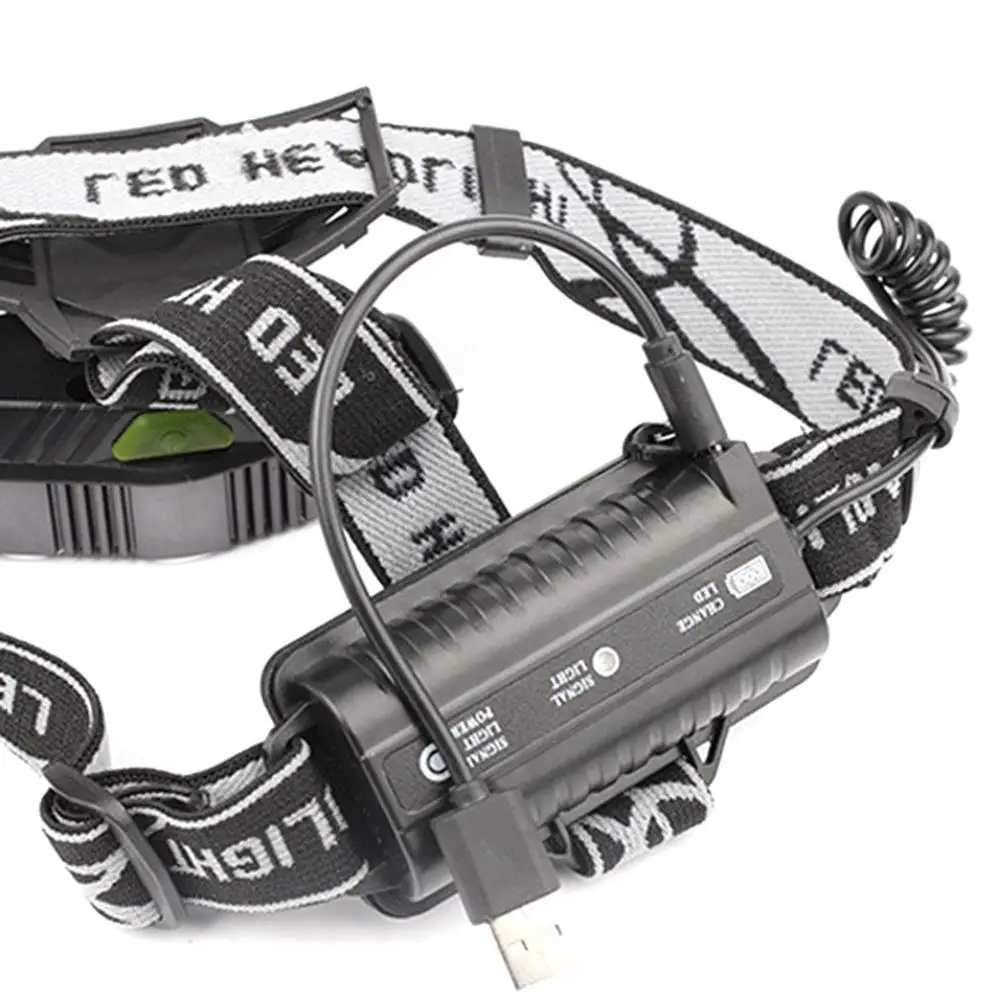 ИК датчик головной светильник светодиодный налобный фонарь для рыбалки T6 USB