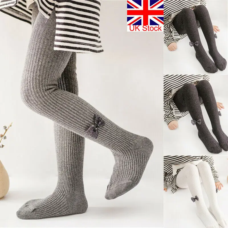 

PUDCOCO Newborn Baby Girls Kids Tights Pantyhose Bow Knitted Autumn Winter Warm Socks Party School Stockings Leggings