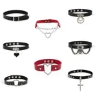 Пикантная обувь в стиле панк из искусственной кожи через плечо Сумка Солнце Сердце Круглый шипами ошейник с заклепками, с шипами колье-чокер тела на день рождения вечерние Harajuku аксессуары