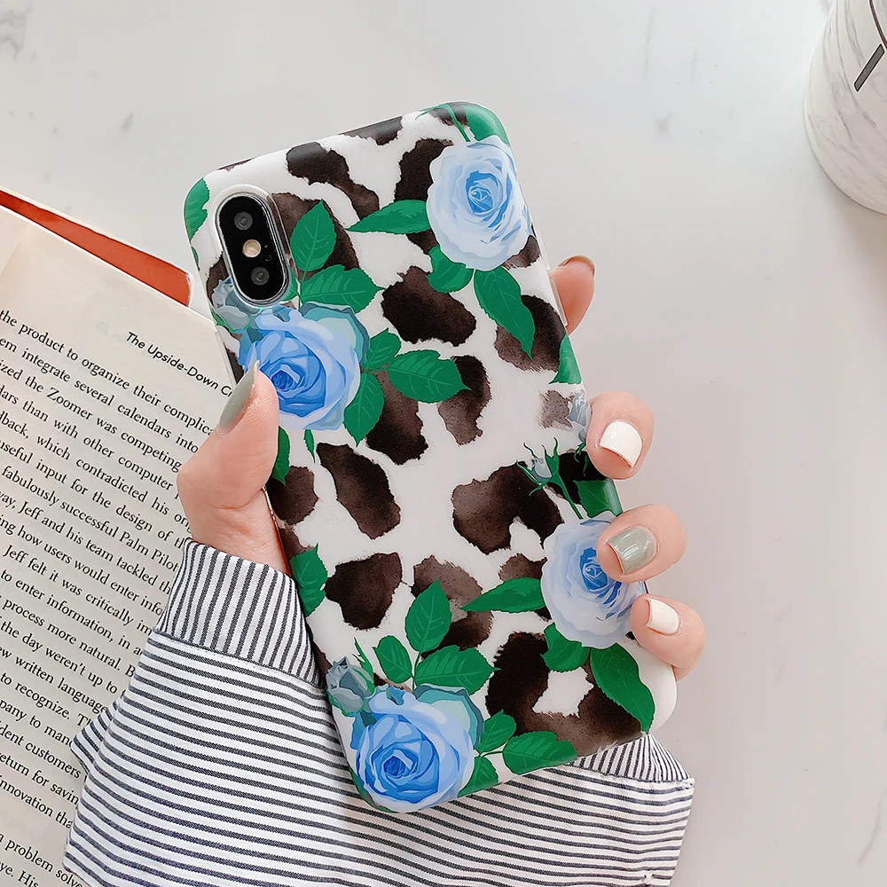 g(No Kickstand) LOVECOM Ретро цветок лист стрейч держатель чехол для телефона для iPhone 11 Pro Max XR XS Max 7 8 6 Plus чехол мягкий IMD Телефон задняя крышка - Цвет: g(No Kickstand)