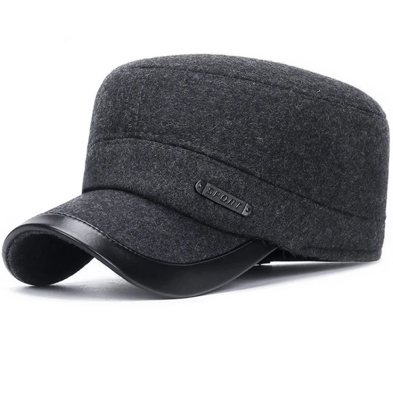 Высококачественная Мужская бейсболка с ушами зимняя шапка Снэпбэк кепки плоским