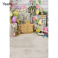 yeele easter backdrops for photography planks spring flowers wood wall rabbit eggs floor baby newborn portrait photo backgrounds
