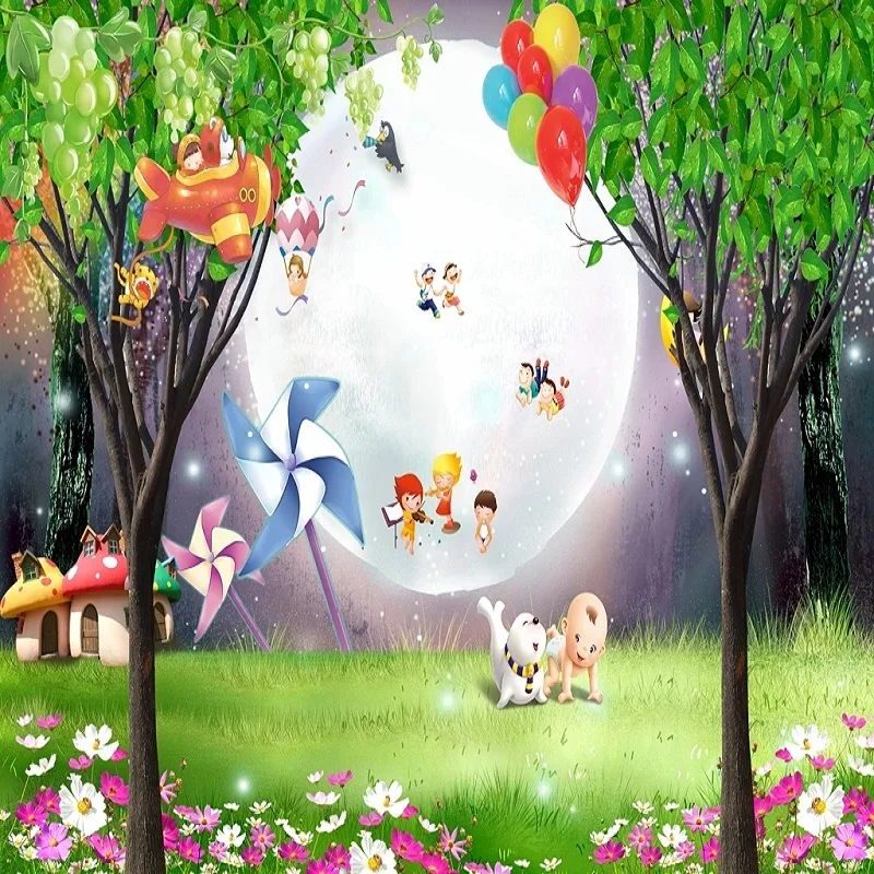 

Большие настенные 3D обои на заказ, сказочный мир, мультфильм, детская игровая площадка, спальня, Настенная картина, декор на заднюю стену, гл...